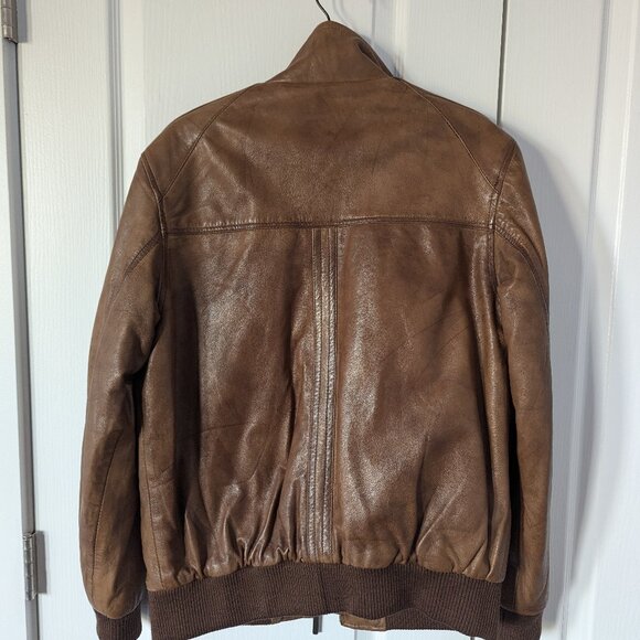 VentiUno Brown Men's Leather Jacket, Size M - Picture 2 of 16